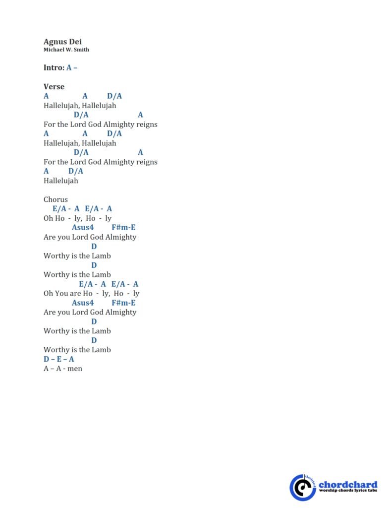 Agnus Dei Chords and Lyrics_001