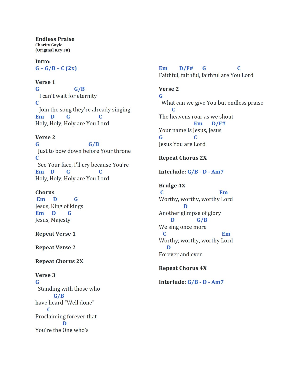 Endless Praise Uplifting Chords And Lyrics With Powerful Mp3