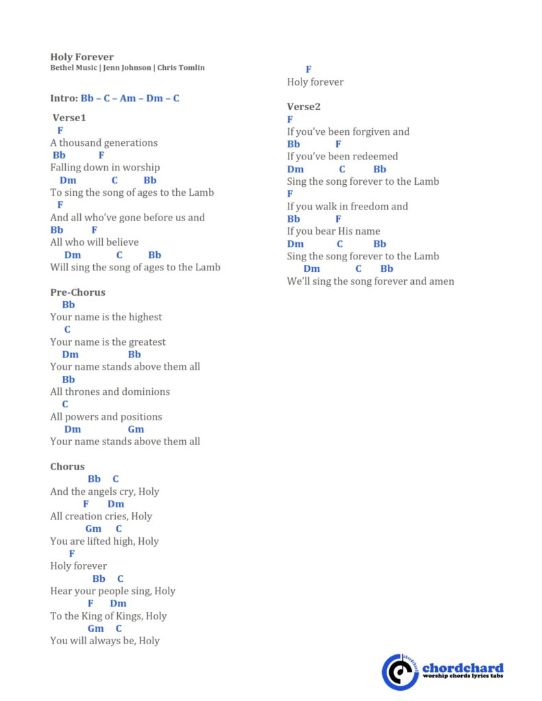 Holy Forever Chords and Lyrics_001