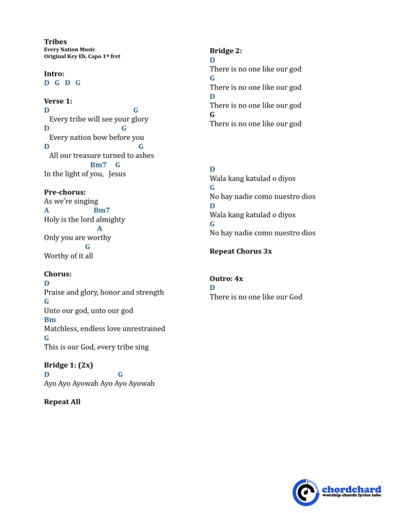 Tribes by Every Nation Music Chords and Lyrics_001