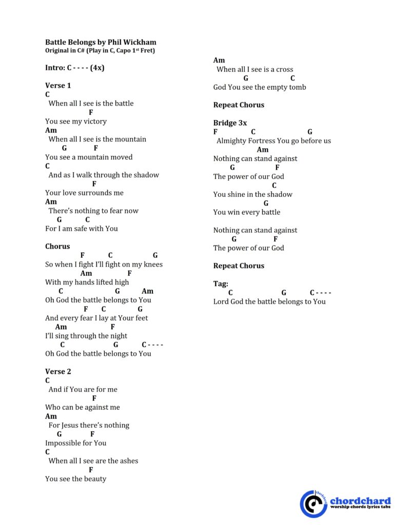 Battle Belongs by Phil Wickham Chords and Lyrics