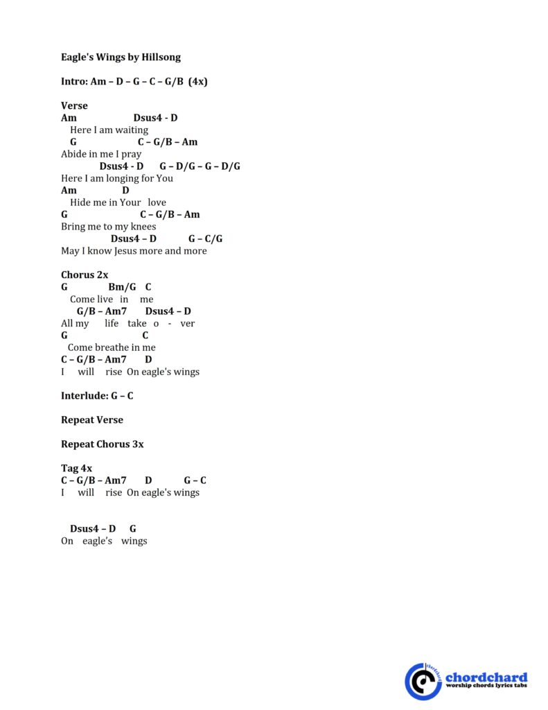 Eagle's Wings by Hillsong Chords and Lyrics