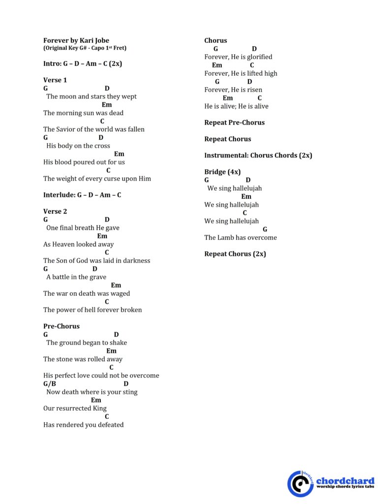 Forever by Kari Jobe Chords and Lyrics