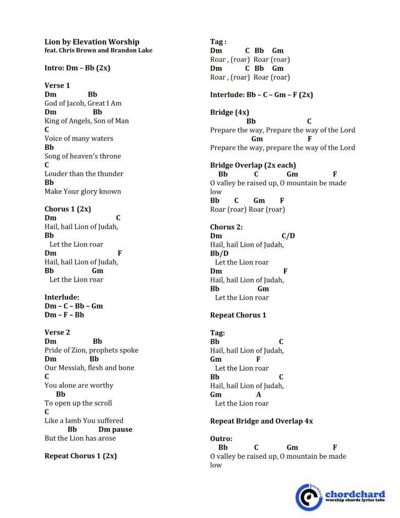 Lion by Elevation Worship Chords and Lyrics