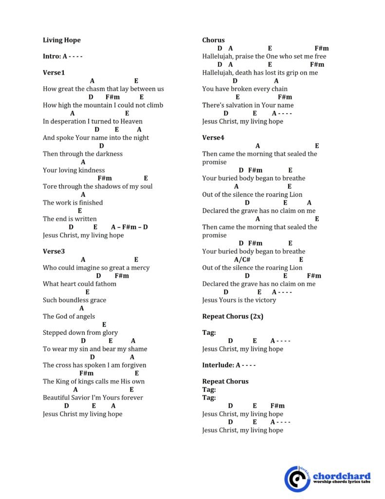 Living Hope by Abigail Ginsterblum Chords and Lyrics