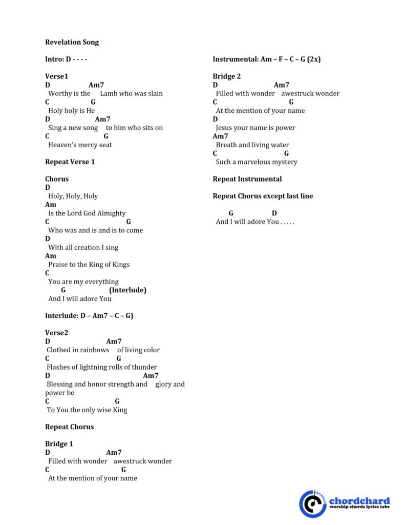 Revelation Song by Kari Jobe Chords and Lyrics