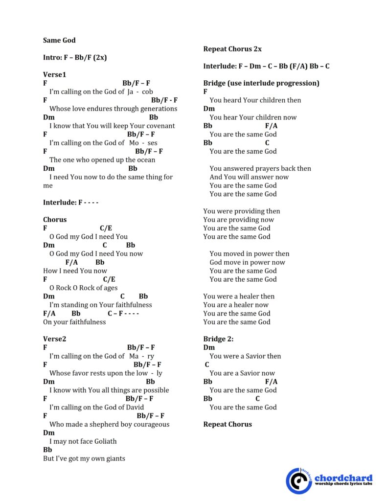 Same God by Elevation Worship Chords and Lyrics