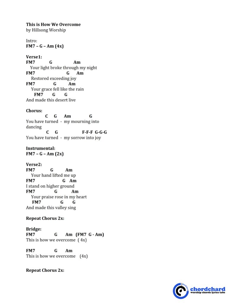 This Is How We Overcome by Hillsong Chords and Lyrics
