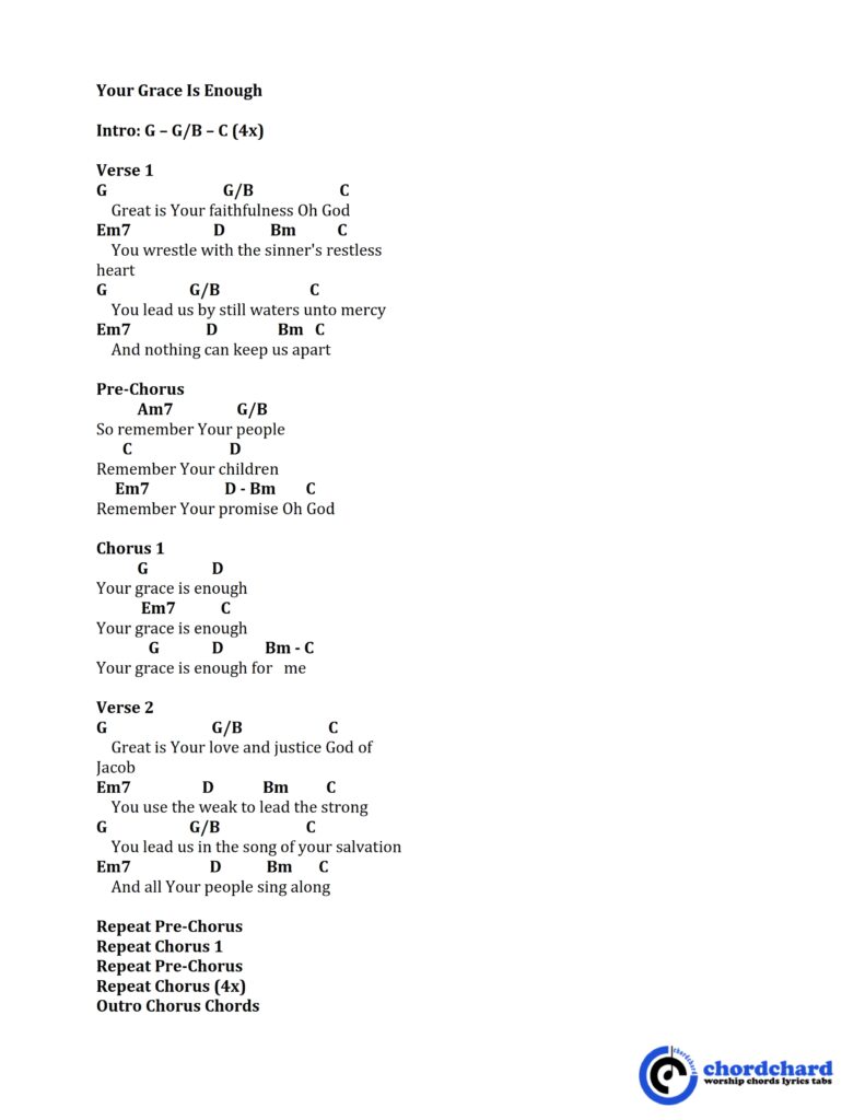 Your Grace Is Enough Matt Maher Chords and Lyrics