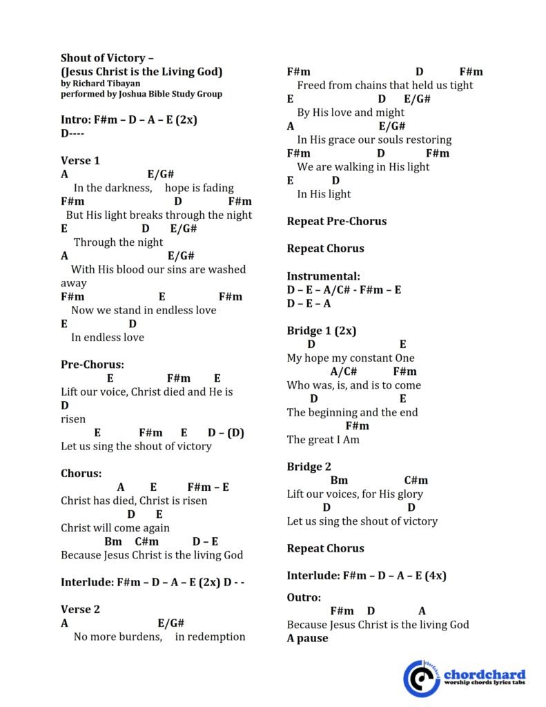 Shout of Victory-Jesus Christ is the Living God Chords and Lyrics_001