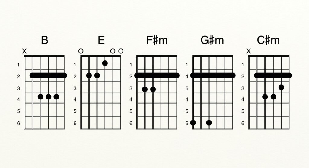 chords used in the song Lean In